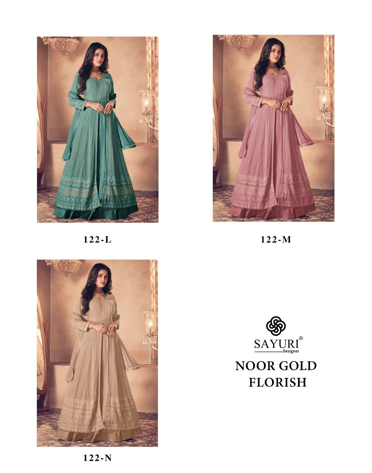 Sayuri Designer Noor Gold Florish Real Georgette Wholesale Designer Readymade Salwar Suit Catalog — Wholesale Salwar Suits, Sayuri Designer wholesale from Surat — view 4